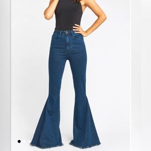 Show Me Your Mumu Berkeley zip up jeans, dark rainstorm